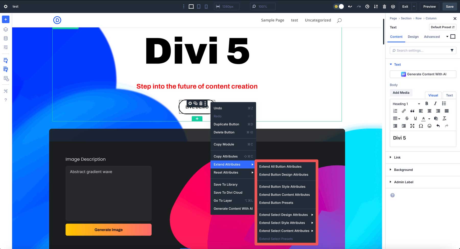 Divi 5'teki özellik seçeneklerini genişletin