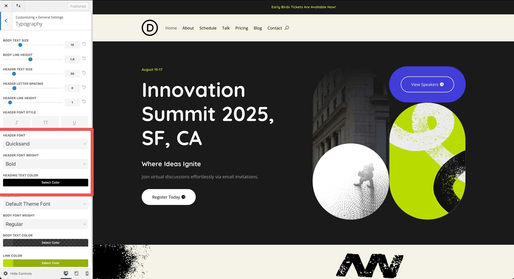 Sito di avviamento Meetup per Divi
