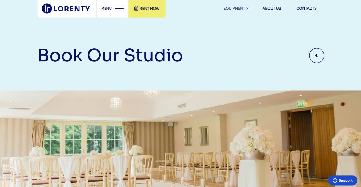 Location de studio sur WordPress.