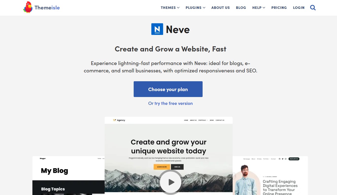 Neve-高速で軽量のWordPressテーマ