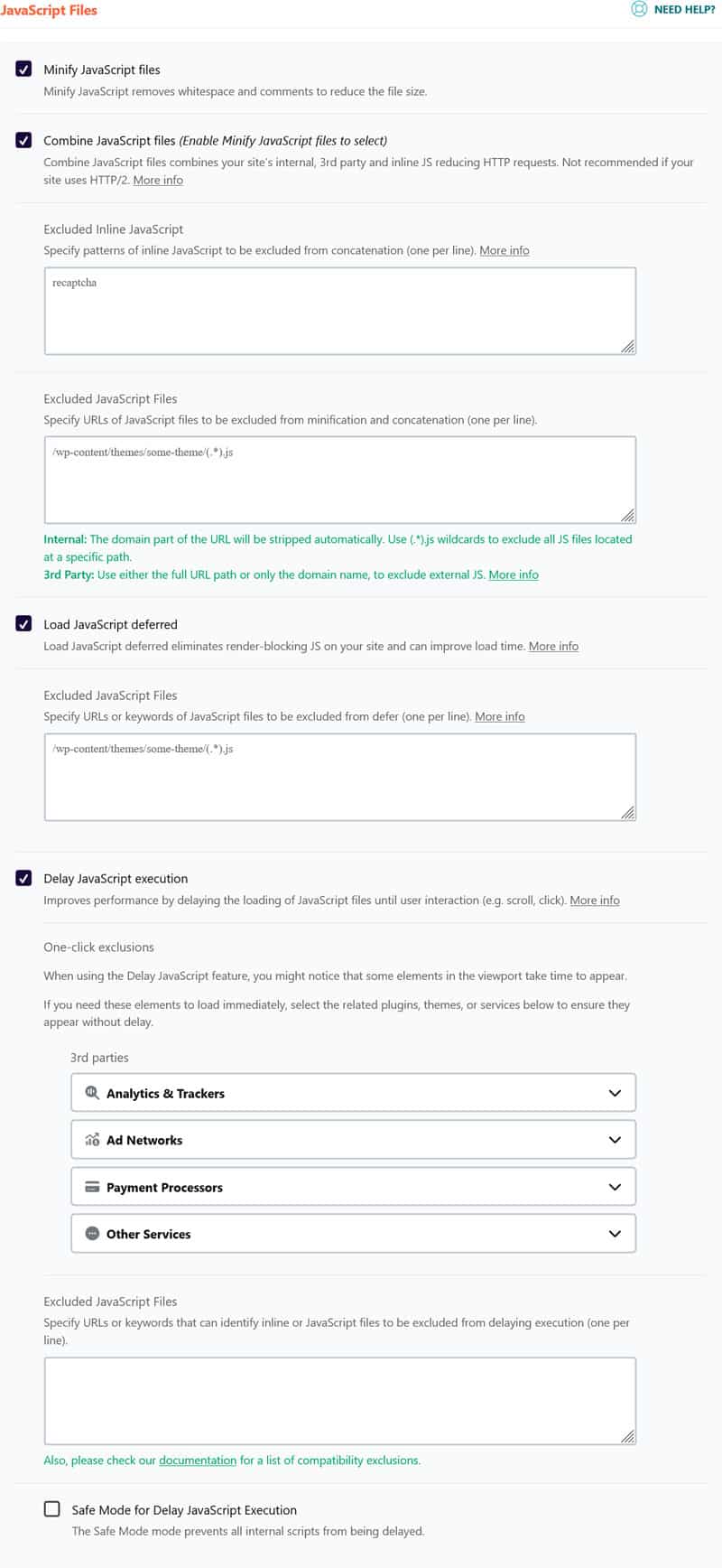 WPロケットのJavaScript最適化設定