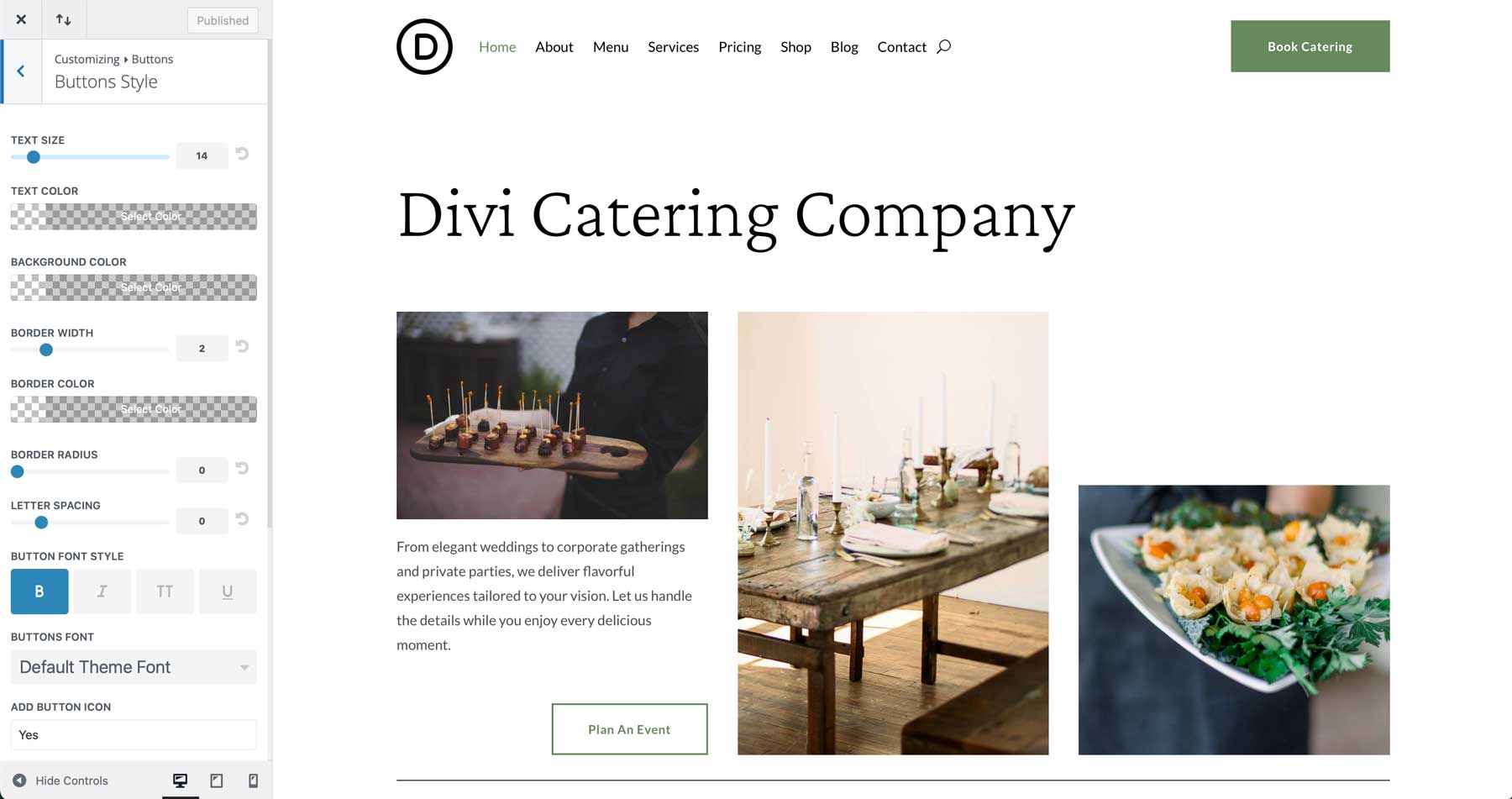 ไซต์เริ่มต้นสำหรับ Divi
