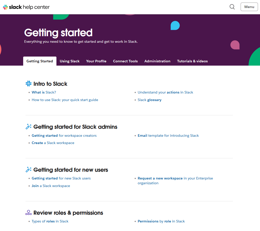 Slack’s getting started guide