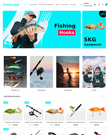 Beste WooCommerce -Themen mit Demo -Inhalt 75 fishing shop demo