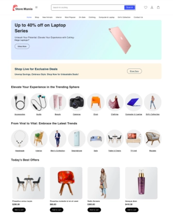 Beste Woocommerce -Themen mit Demo -Inhalt 16 store mania 8080