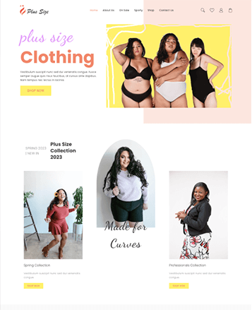 Beste WooCommerce -Themen mit Demo -Inhalt 14 plus size shop 1