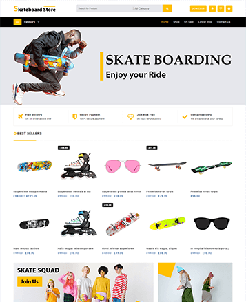 Beste WooCommerce -Themen mit Demo -Inhalt 56 skateboard store