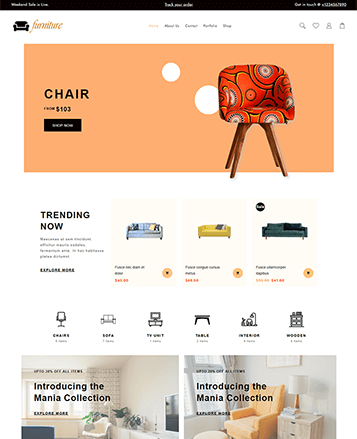 Beste WooCommerce -Themen mit Demo -Inhalt 17 Interior Design Furniture Store theme template