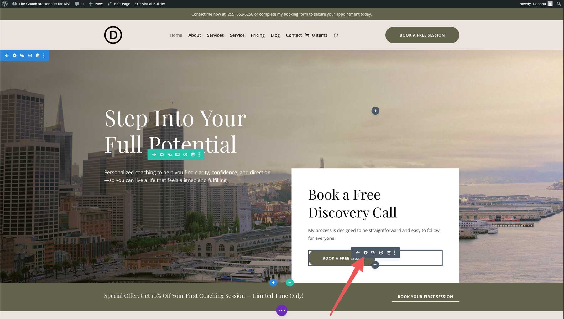Life Coach Starter Site für Divi