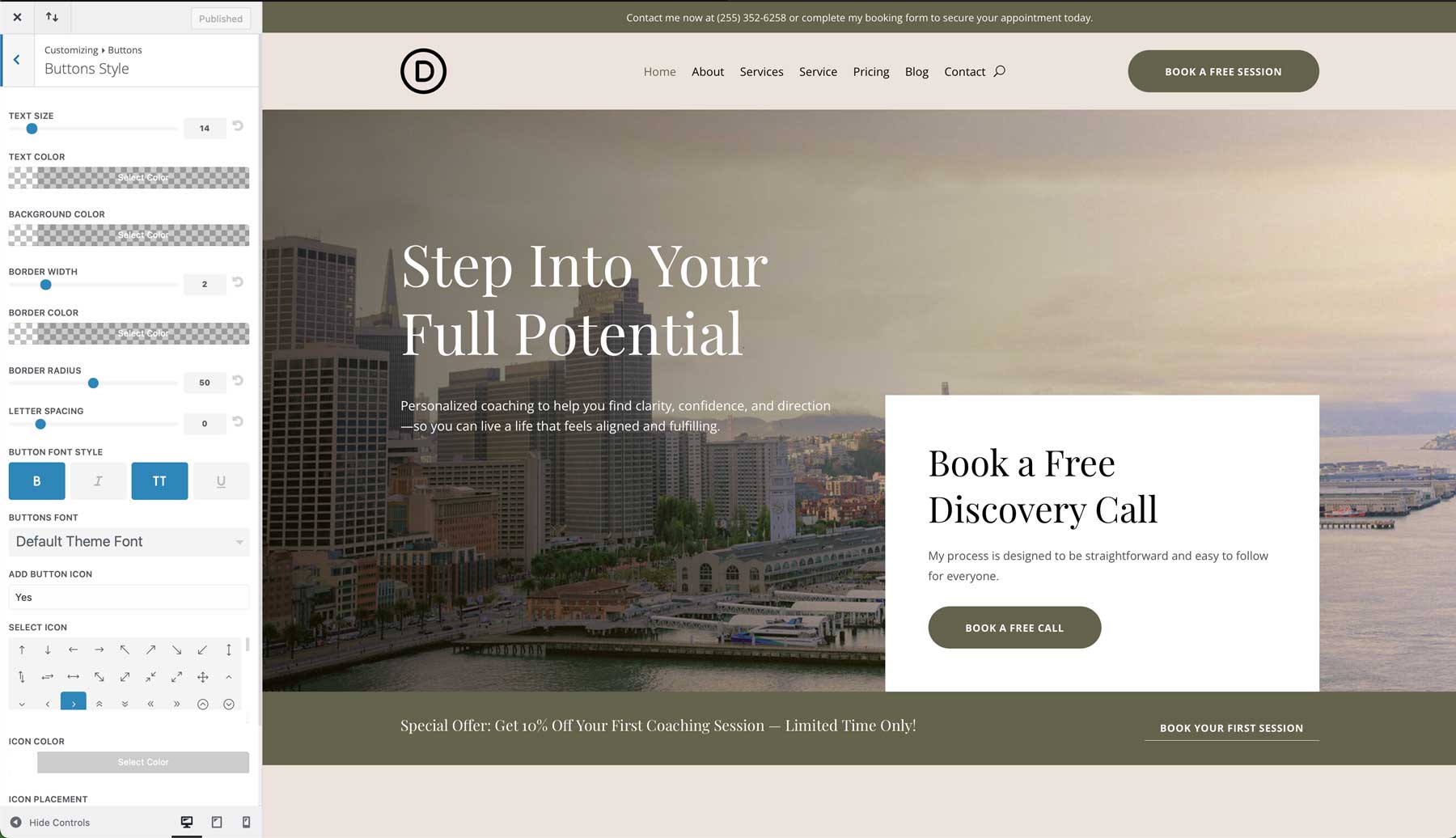 Life Coach Starter Site für Divi