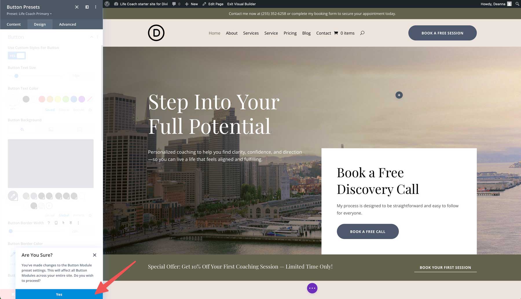 Life Coach Starter Site für Divi