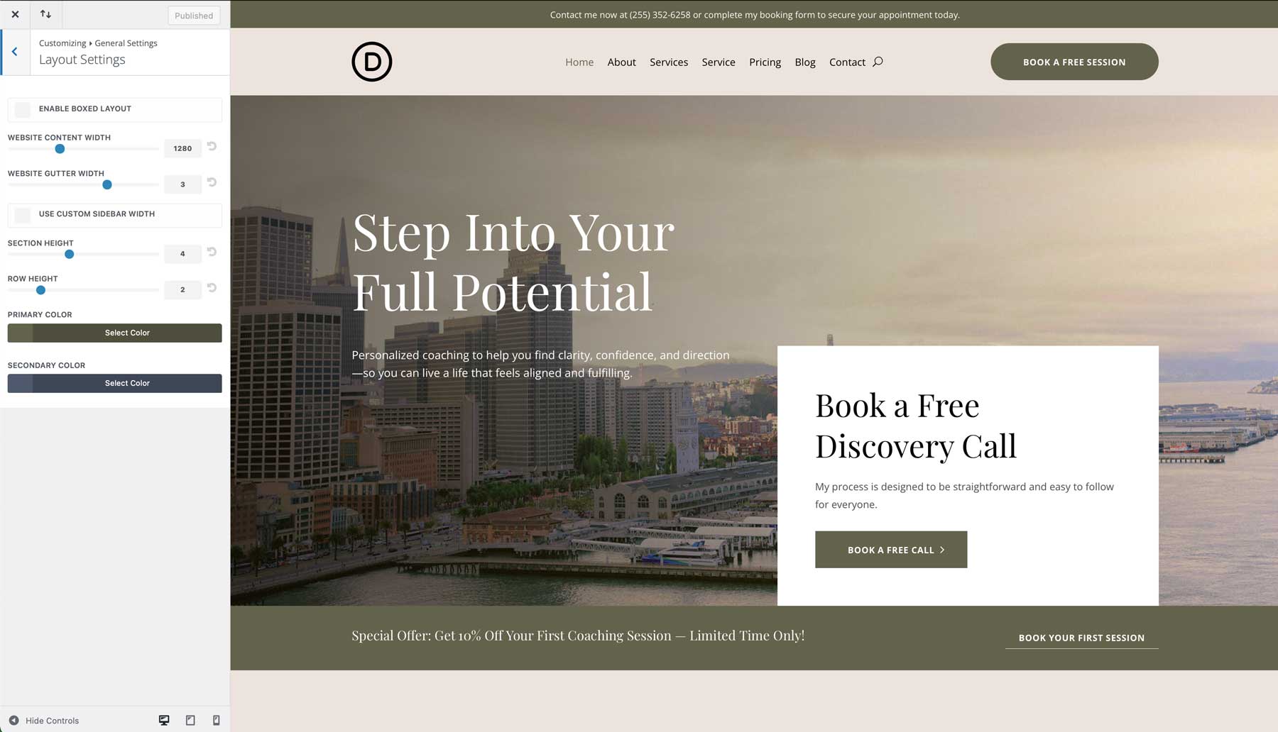 Life Coach Starter Site für Divi