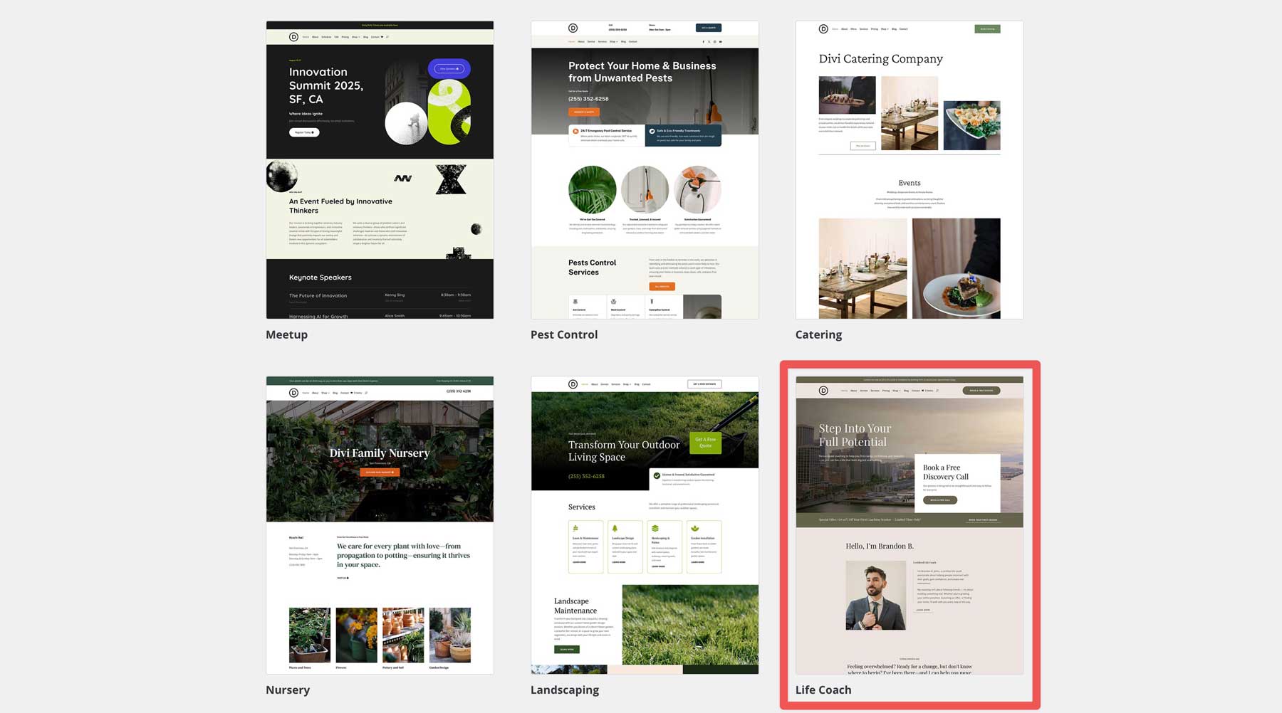Life Coach Starter Site für Divi