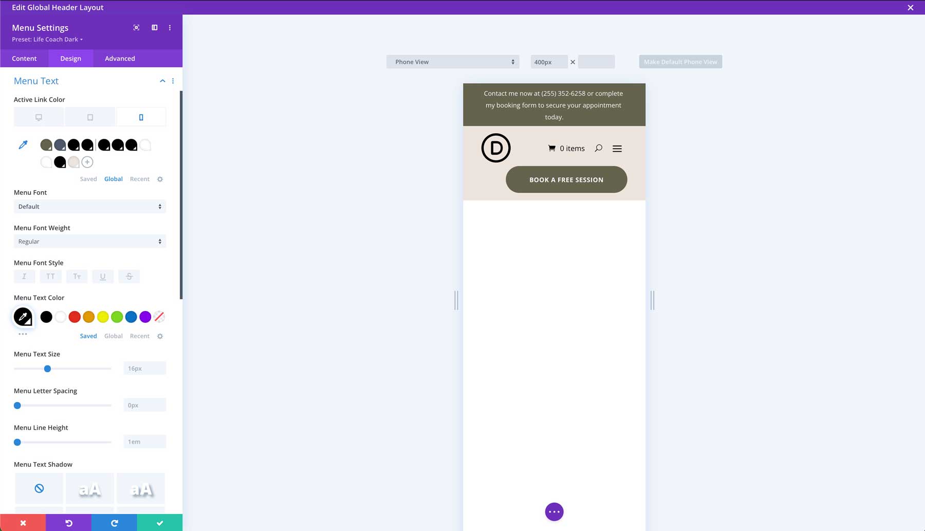 Life Coach Starter Site für Divi