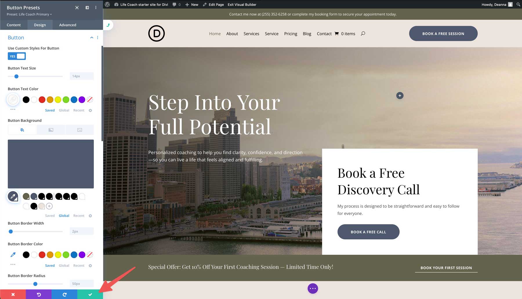 Life Coach Starter Site für Divi
