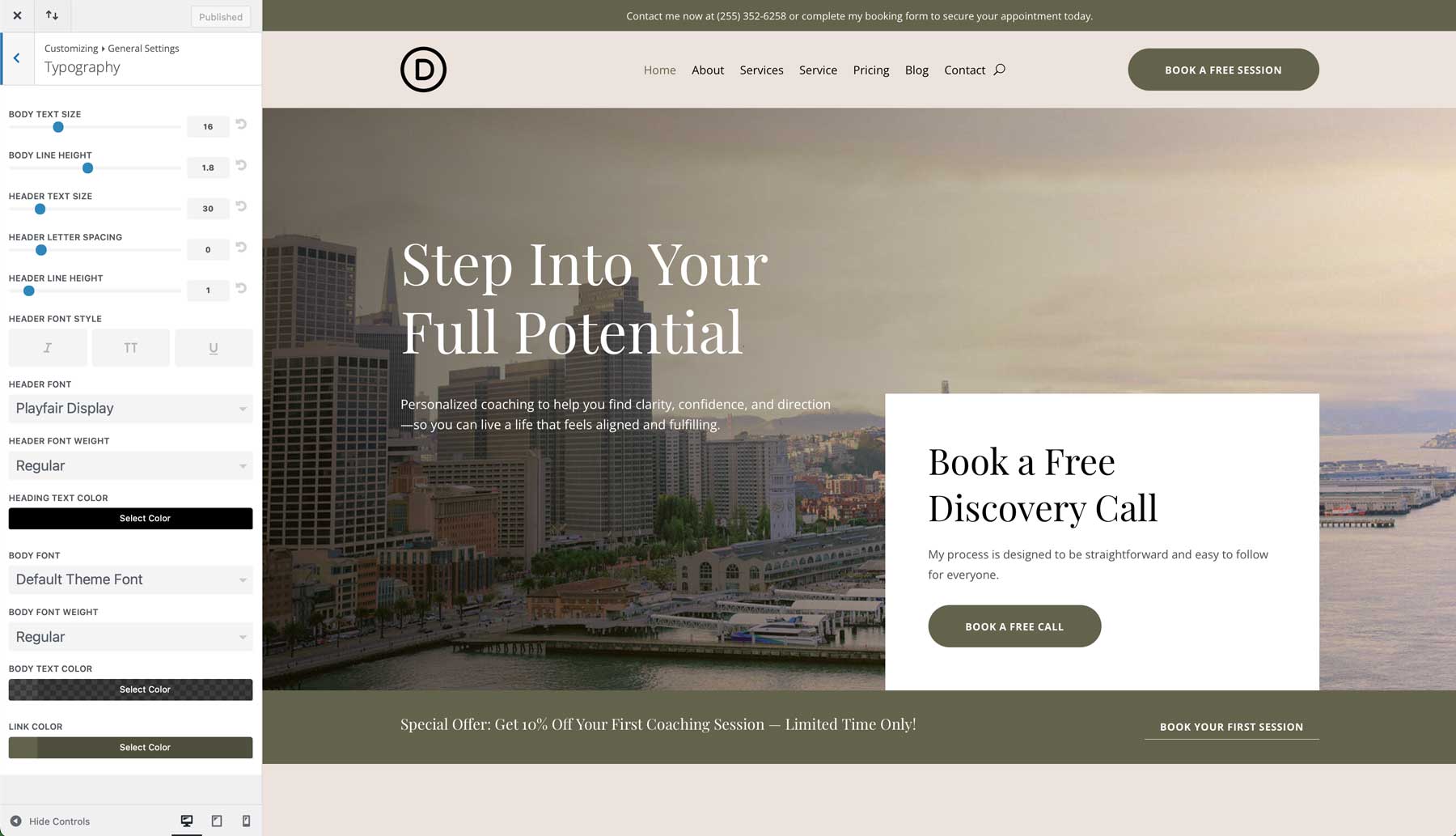 Life Coach Starter Site für Divi