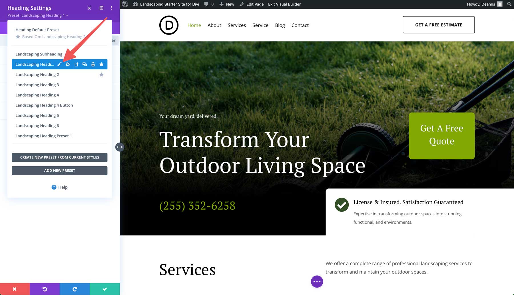 Situs starter lansekap untuk Divi