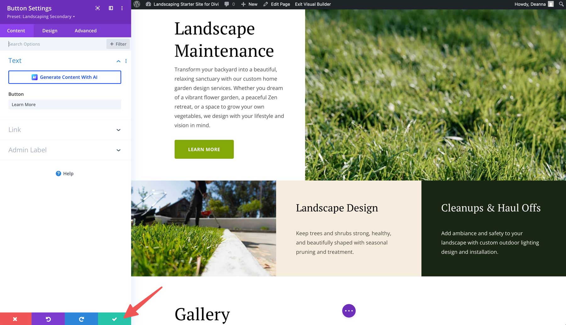 Situs starter lansekap untuk Divi