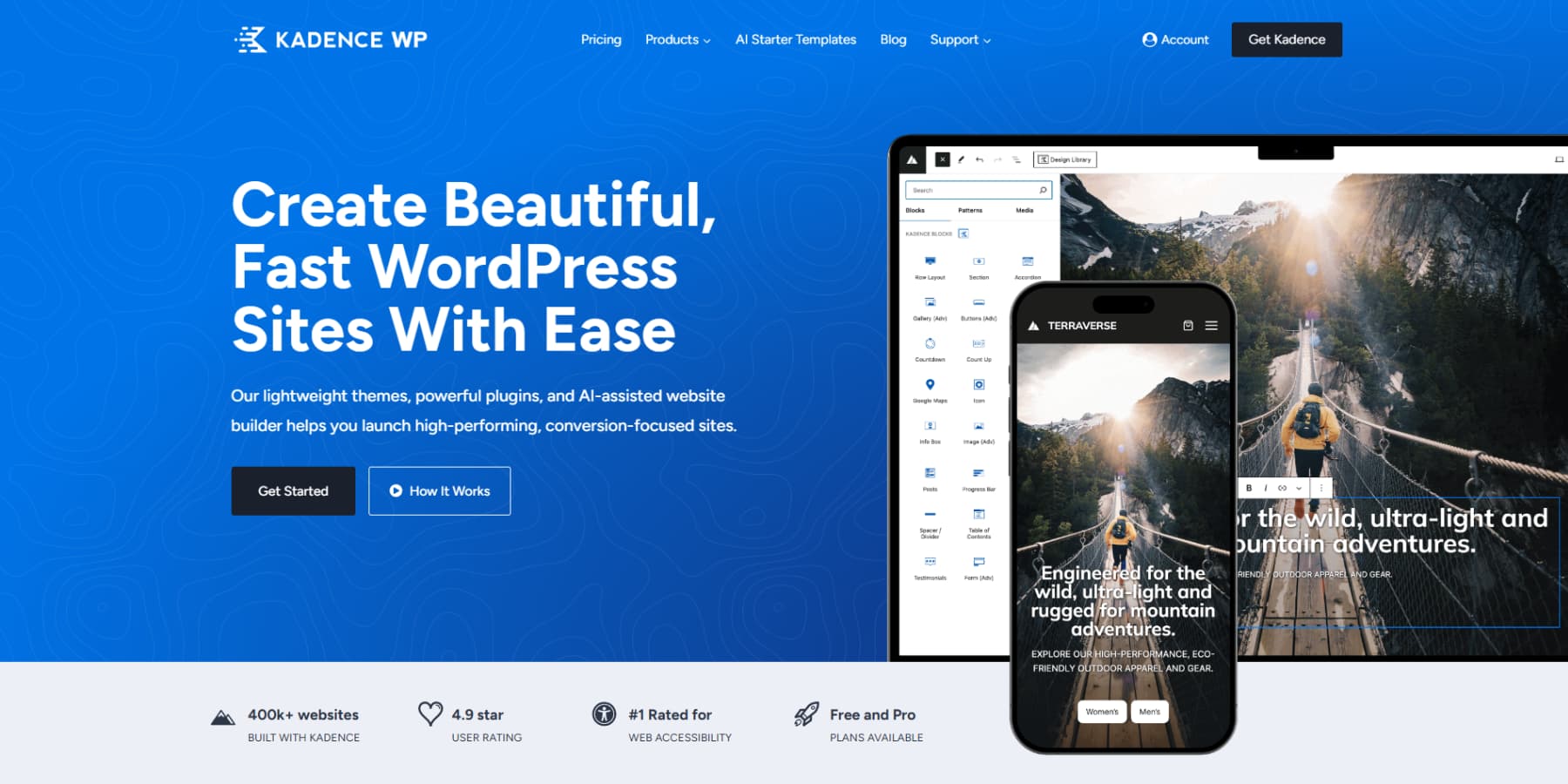 Скриншот домашней страницы Kadencewp
