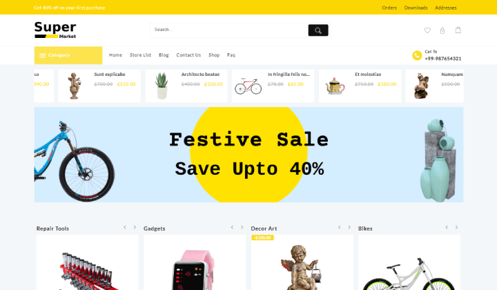 Store de 11+ Temas de WooCommerce para WordPress 16 top store 1