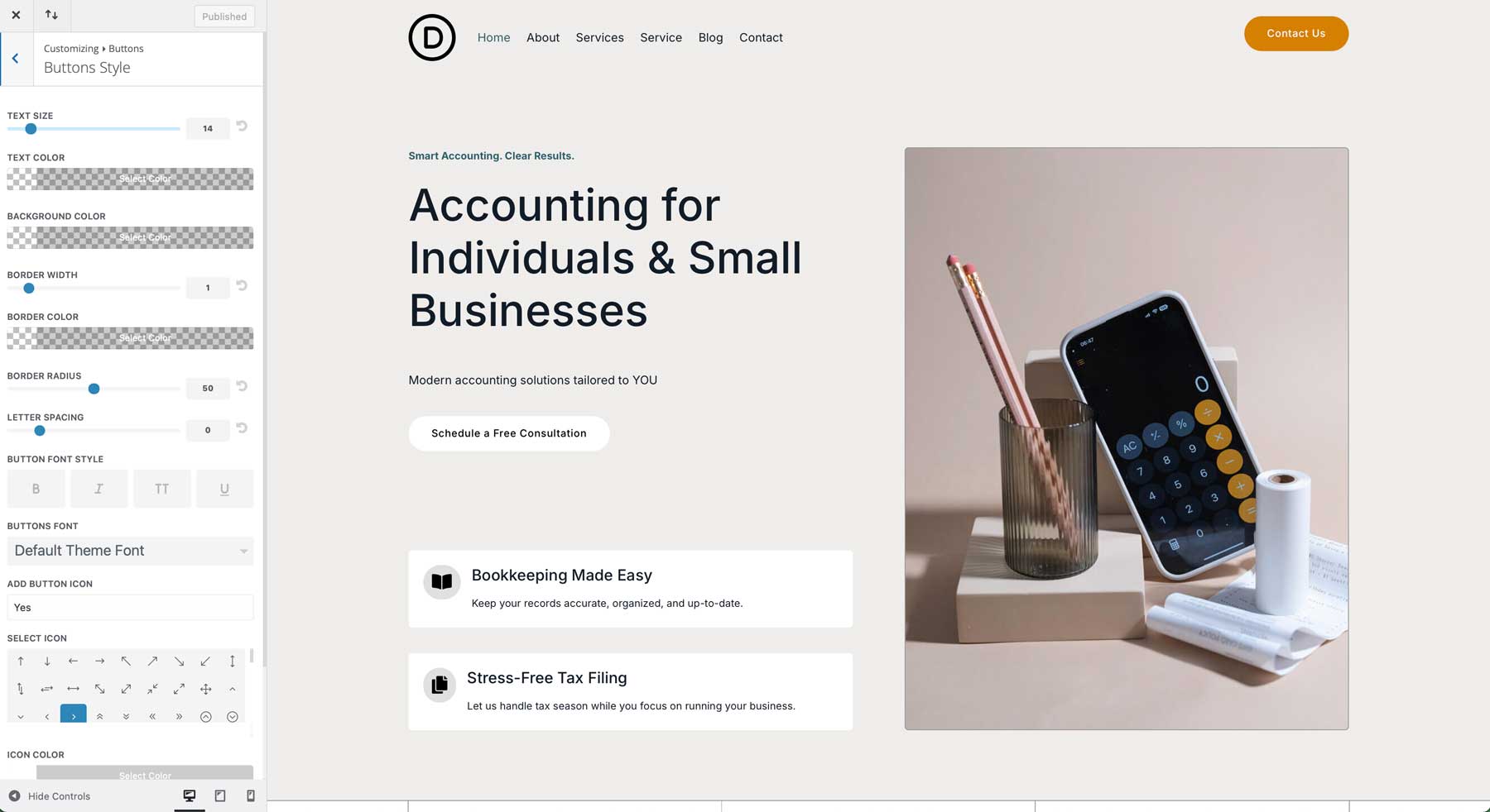 Accountant Starter Site für Divi