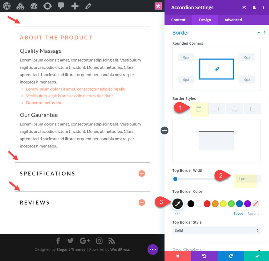 divi informações do produto acordeão