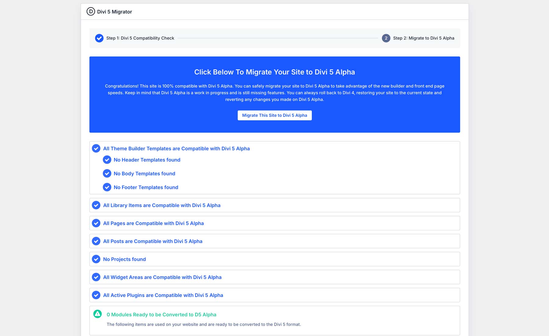 Migrator Divi 5