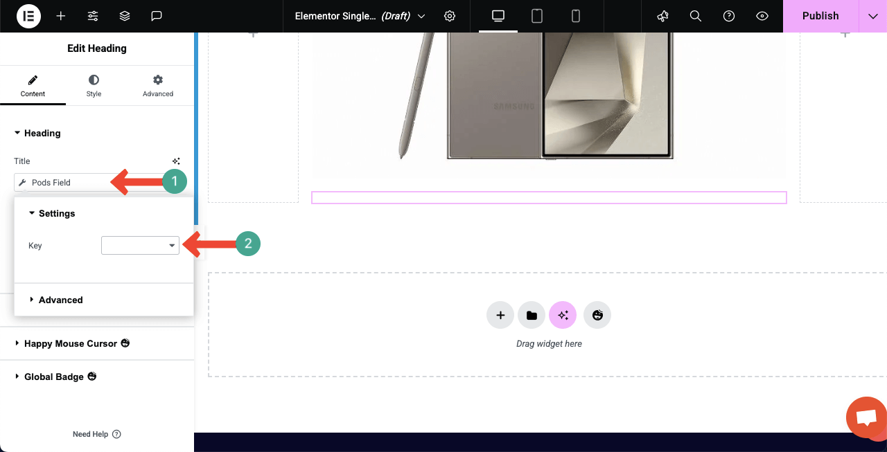 Comment créer une page Web dynamique dans WordPress avec Elementor 27 Configure settings for the dynamic tags