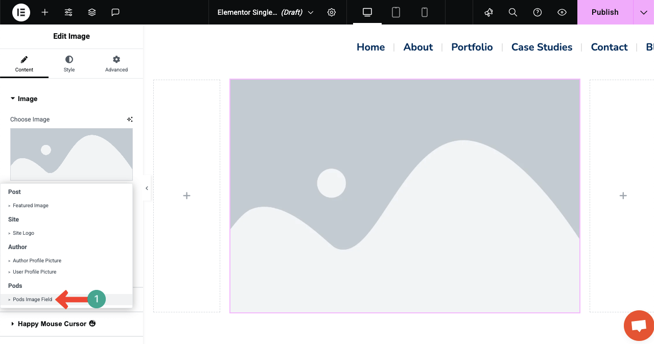 Comment créer une page Web dynamique dans WordPress avec Elementor 21 Select the image tag