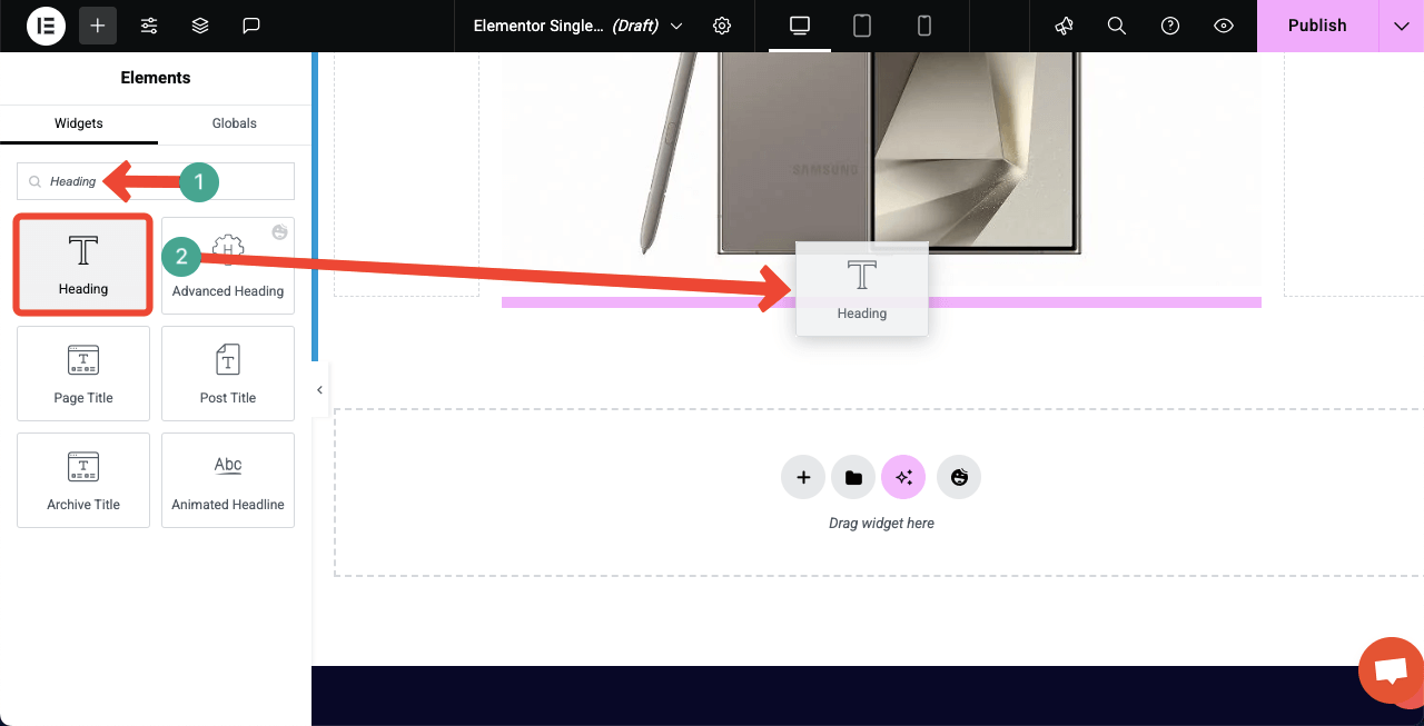Comment créer une page Web dynamique dans WordPress avec Elementor 25 Use the Heading widget