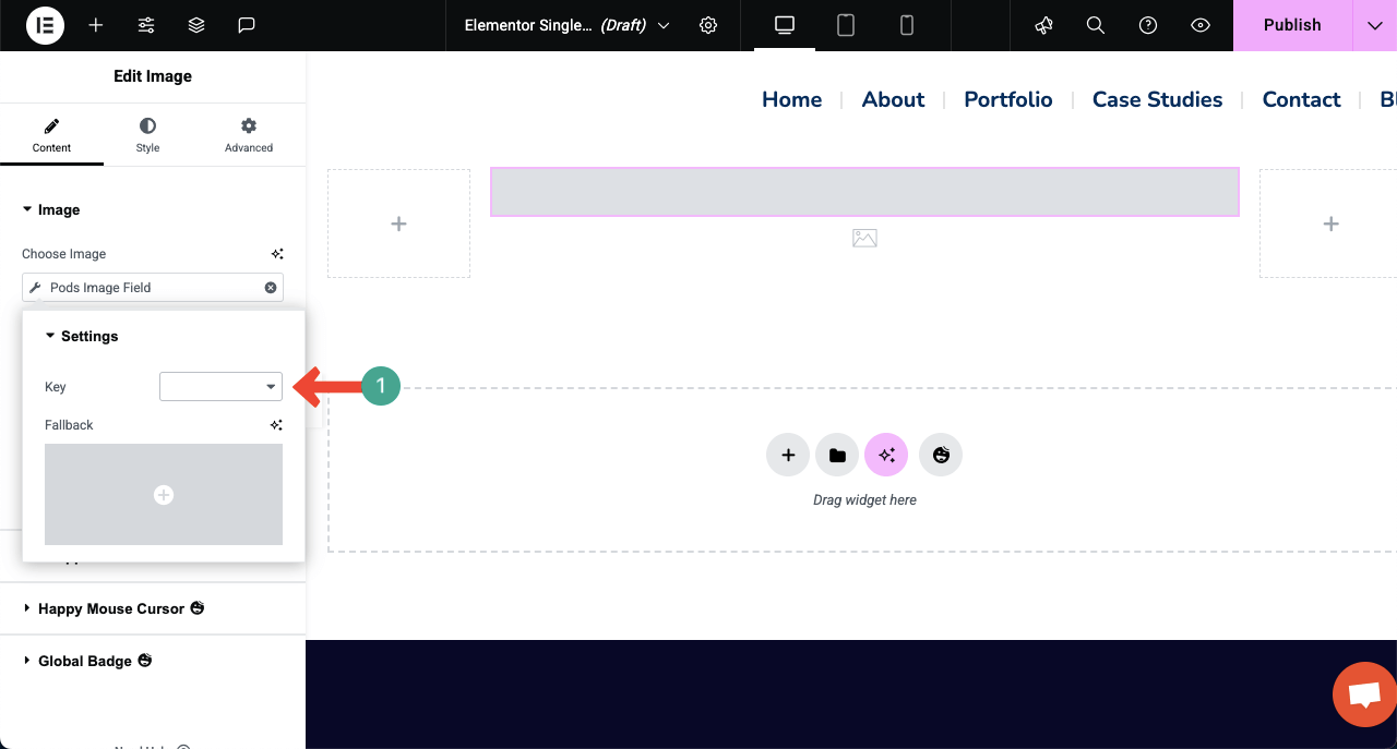 Comment créer une page Web dynamique dans WordPress avec Elementor 22 Select Image Key