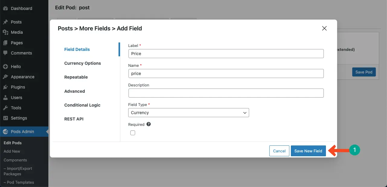 Comment créer une page Web dynamique dans WordPress avec Elementor 10 Label the custom field