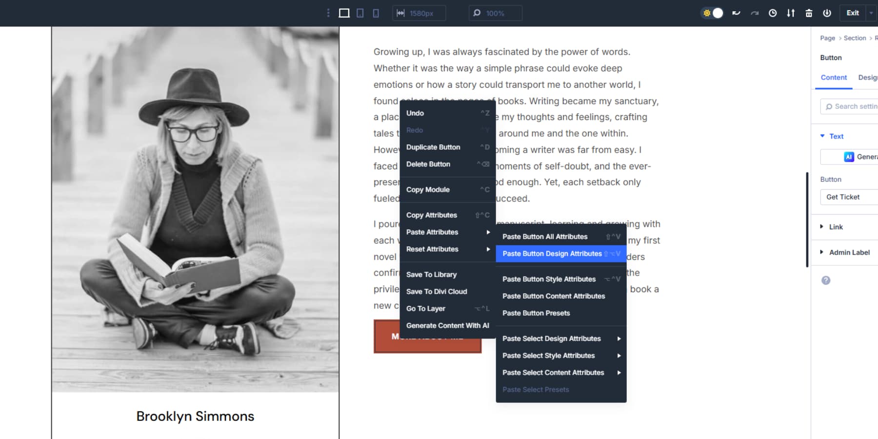 Ein Screenshot of Paste -Design -Attribute Option im Attributmanager