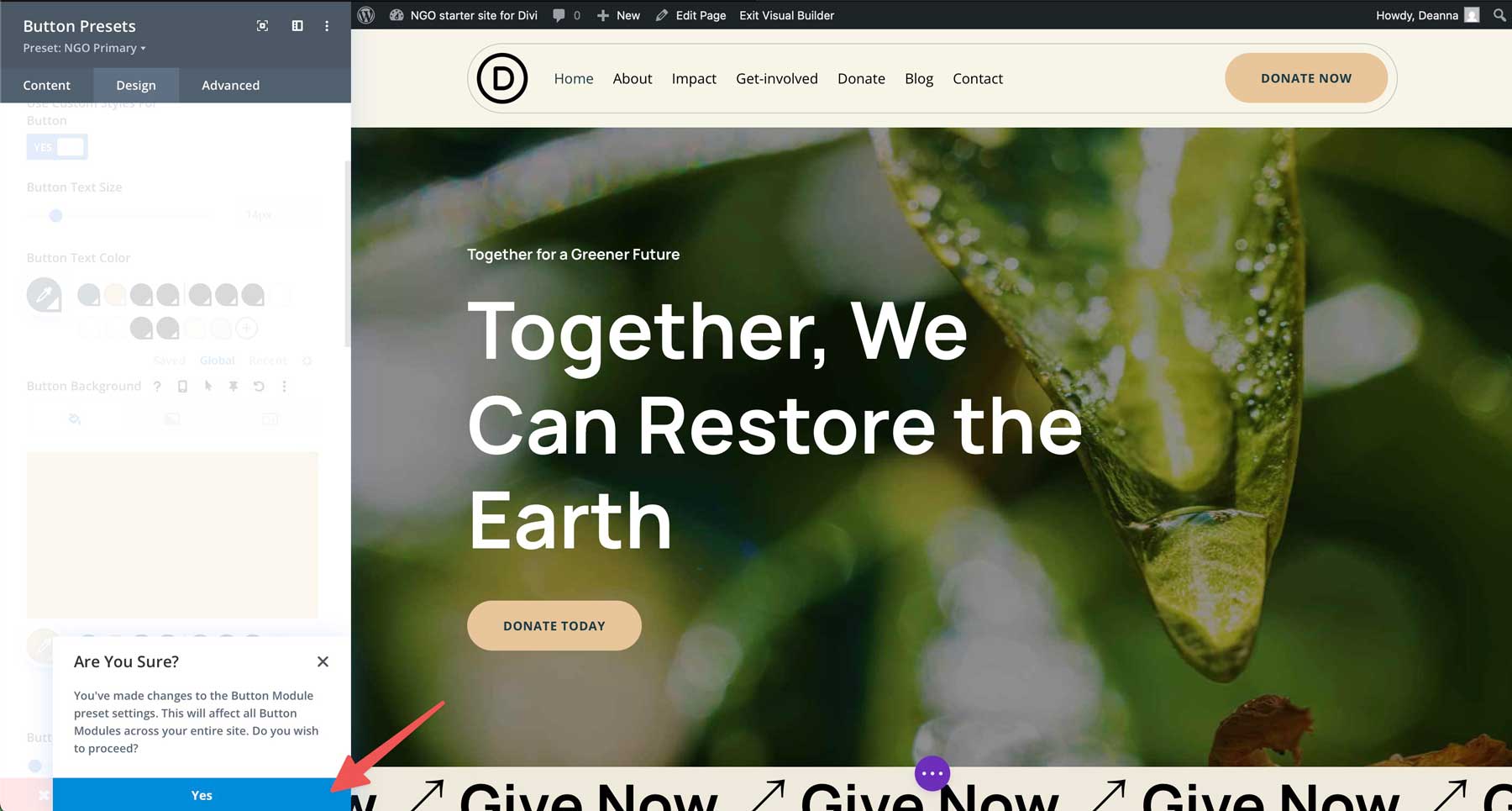 Situs starter LSM untuk Divi