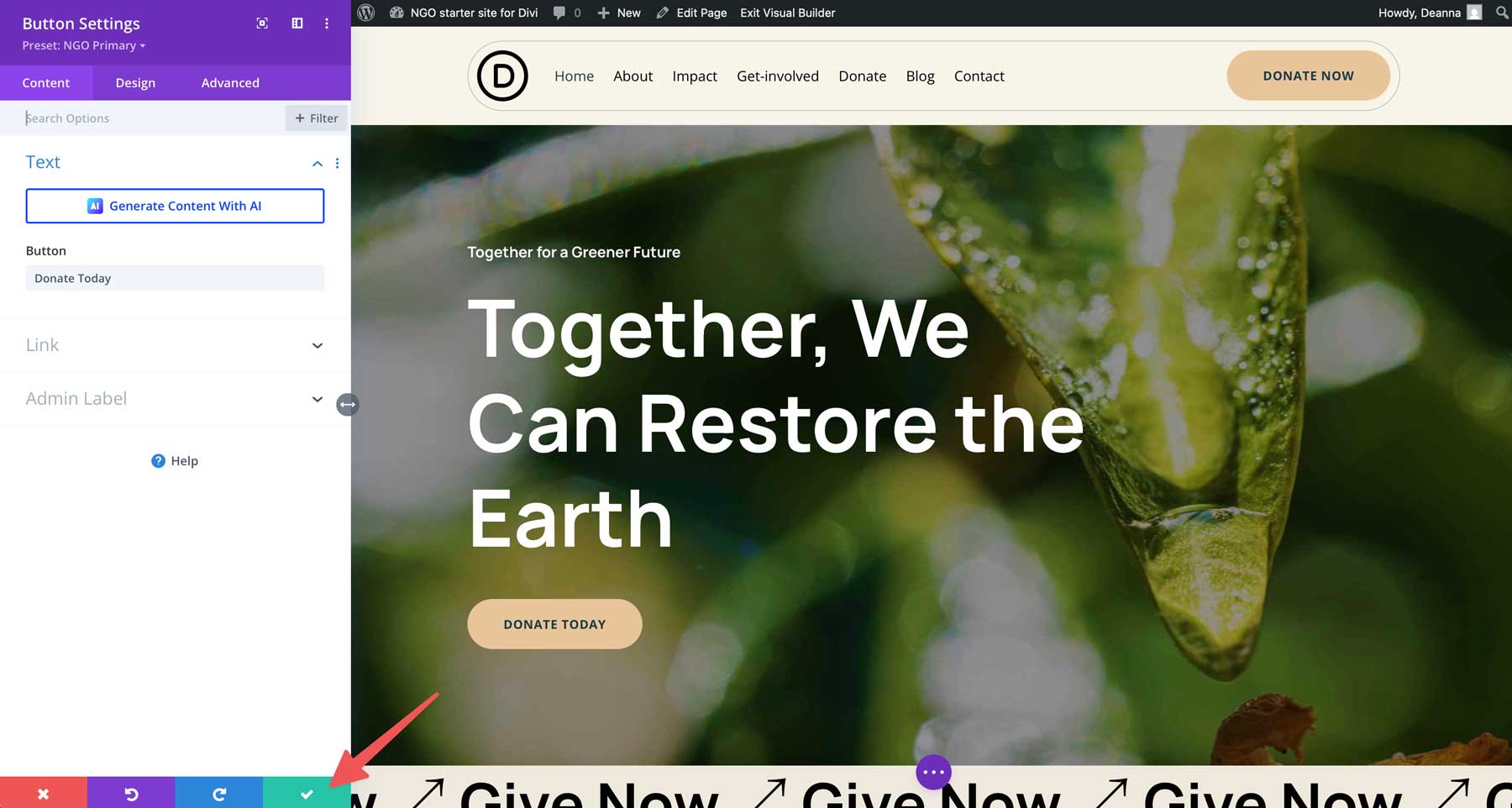 Situs starter LSM untuk Divi