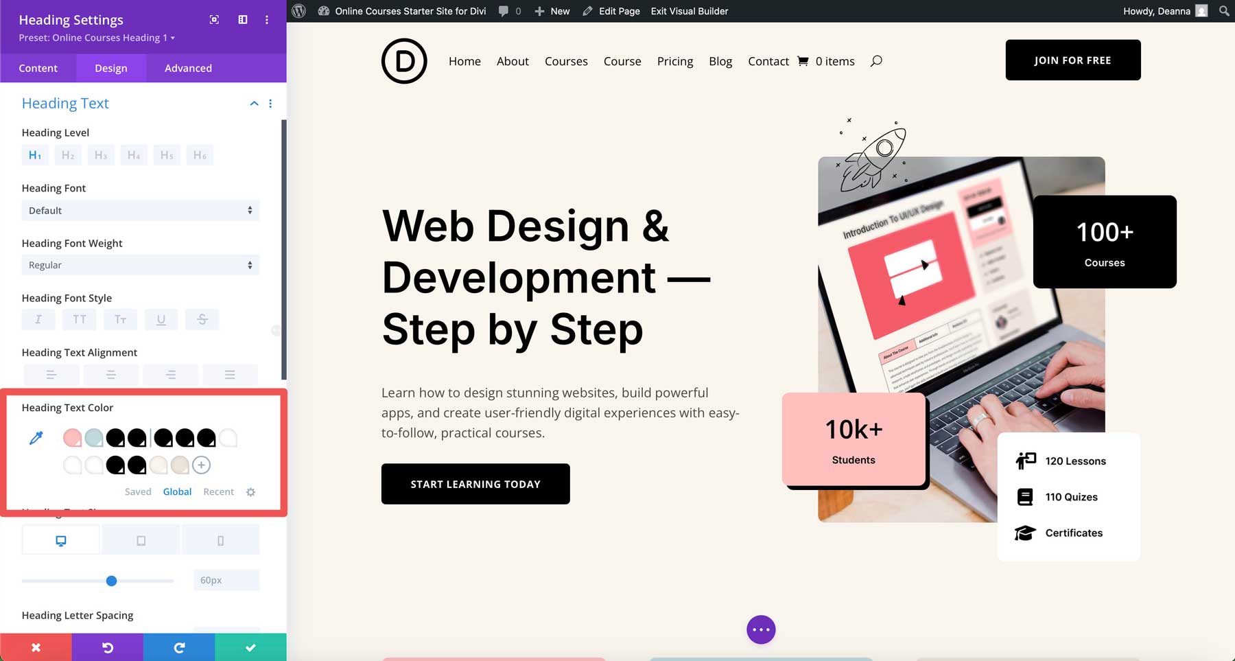 Situs Starter Kursus Online untuk Divi