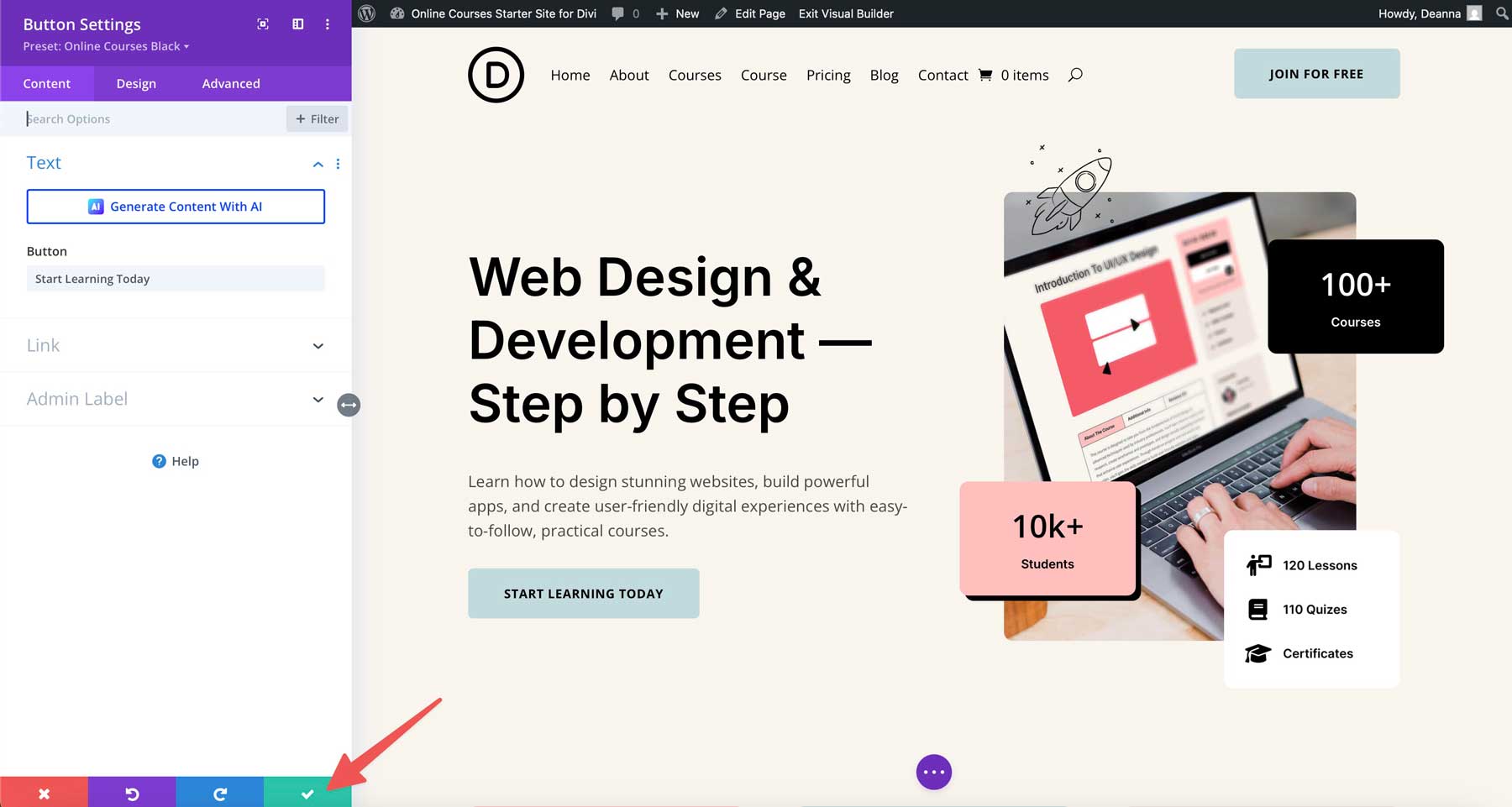 Situs Starter Kursus Online untuk Divi