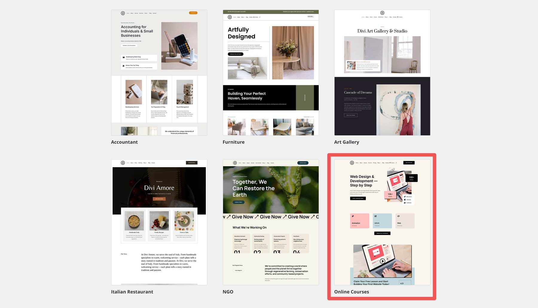 Situs Starter Kursus Online untuk Divi
