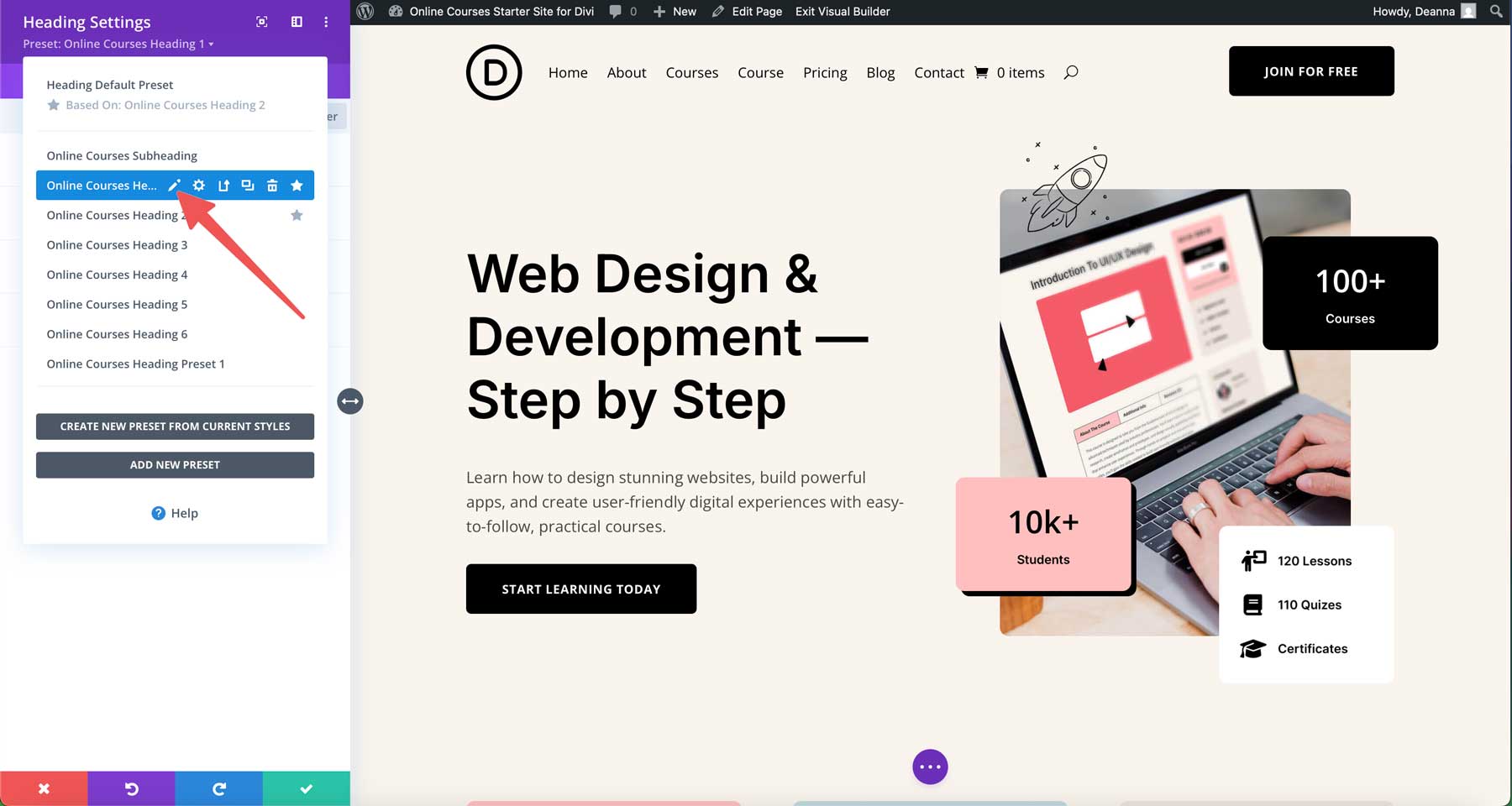 Situs Starter Kursus Online untuk Divi