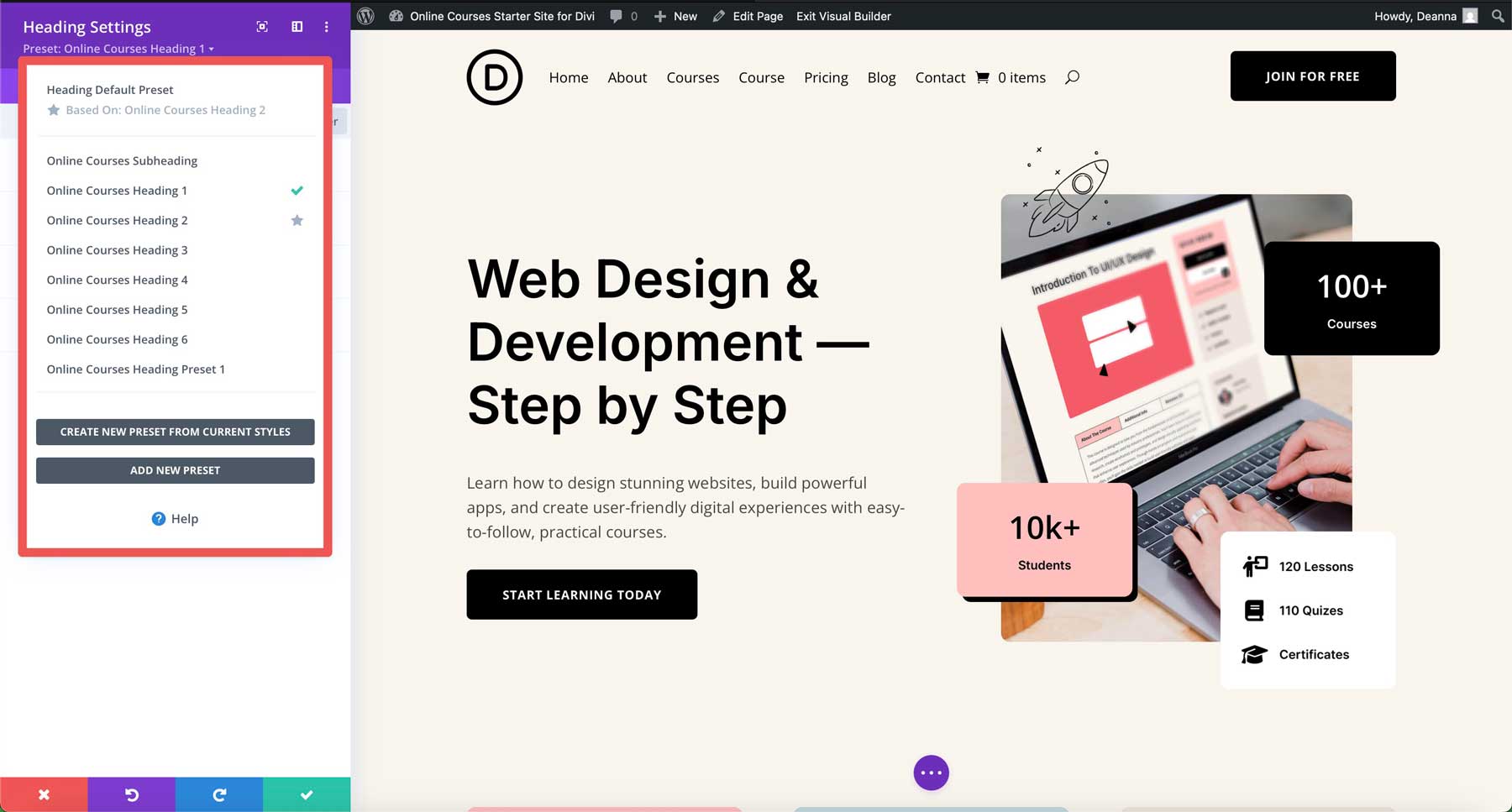 Situs Starter Kursus Online untuk Divi