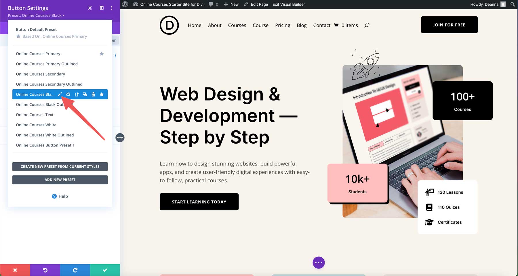 Situs Starter Kursus Online untuk Divi