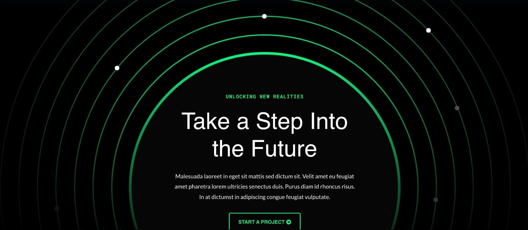Page de destination de la réalité augmentée