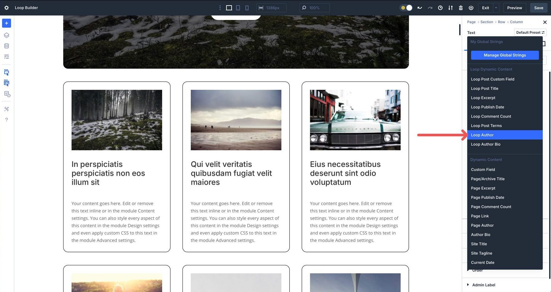 Divi 5 Builder pętli