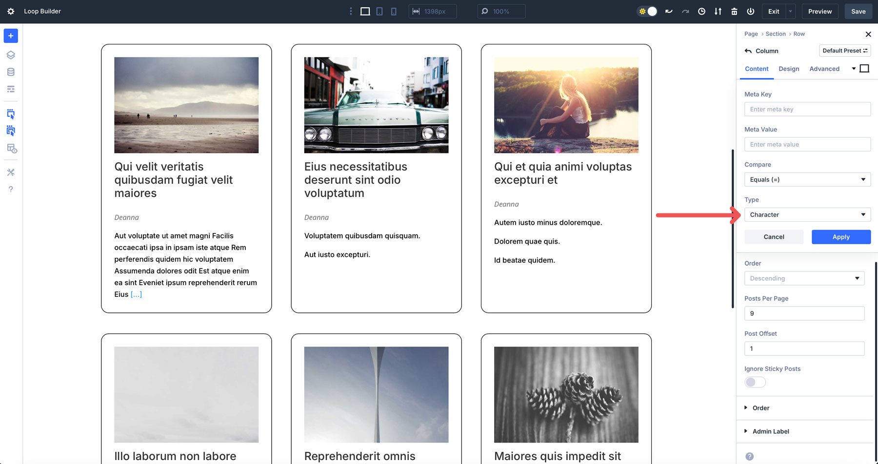 Divi 5 Builder pętli