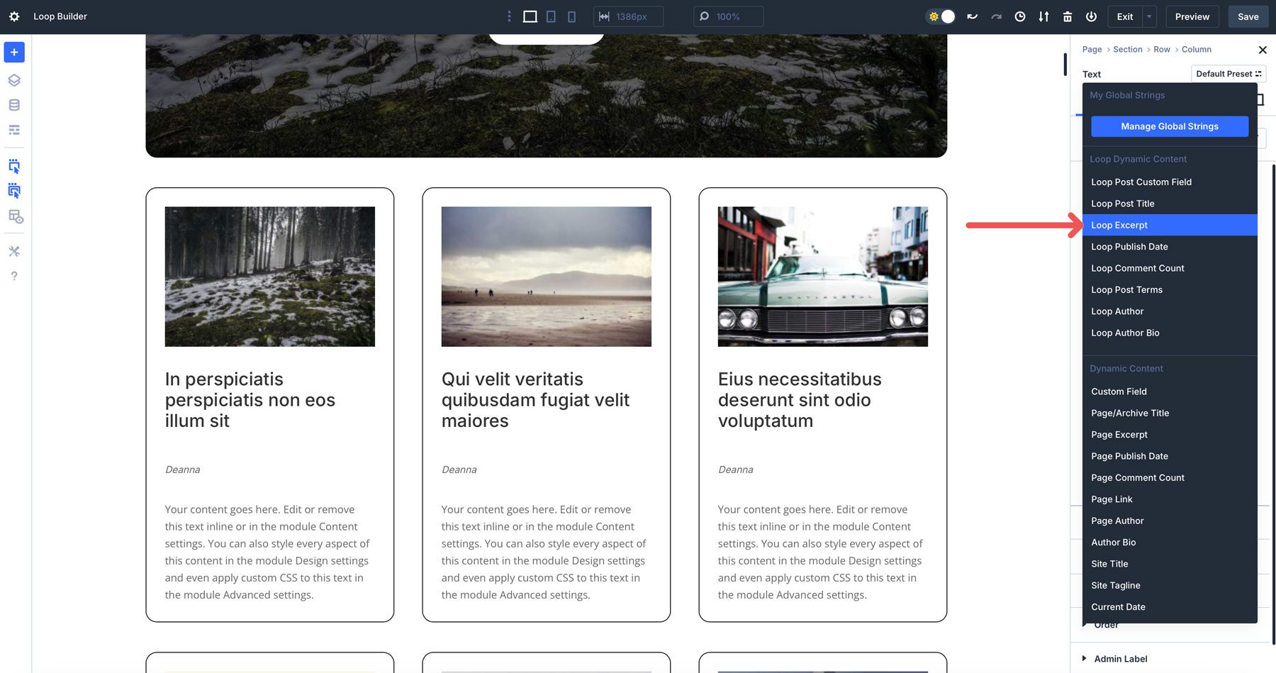 Divi 5 Builder pętli