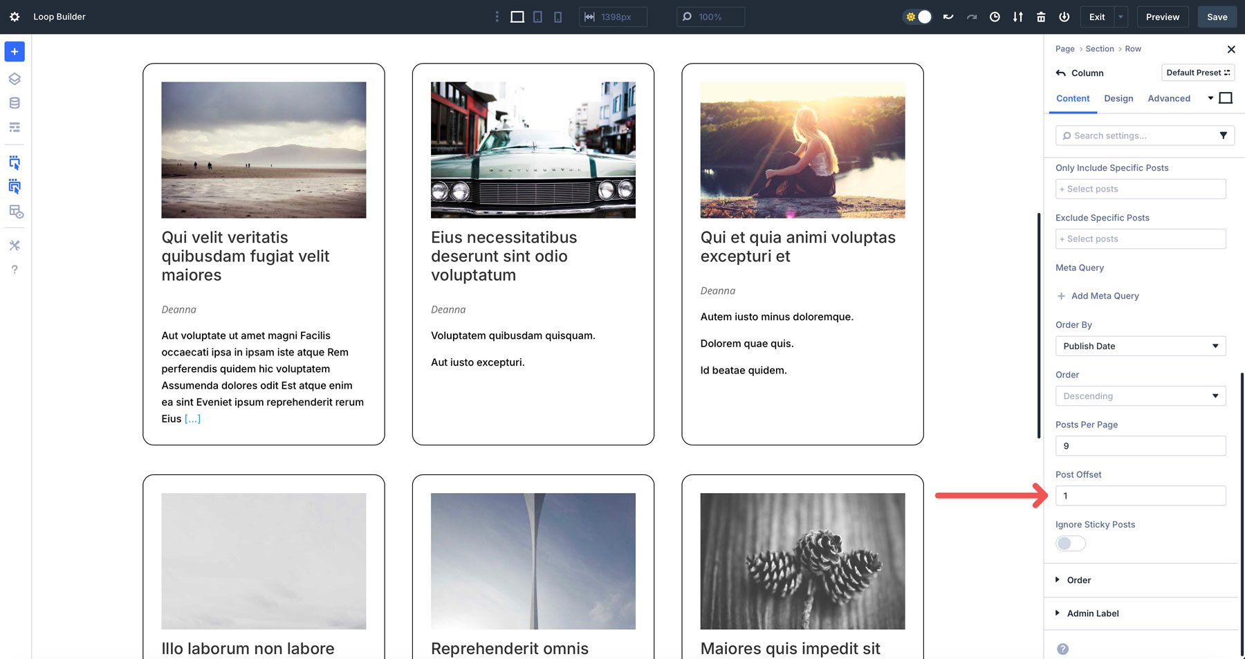 Divi 5 Builder pętli