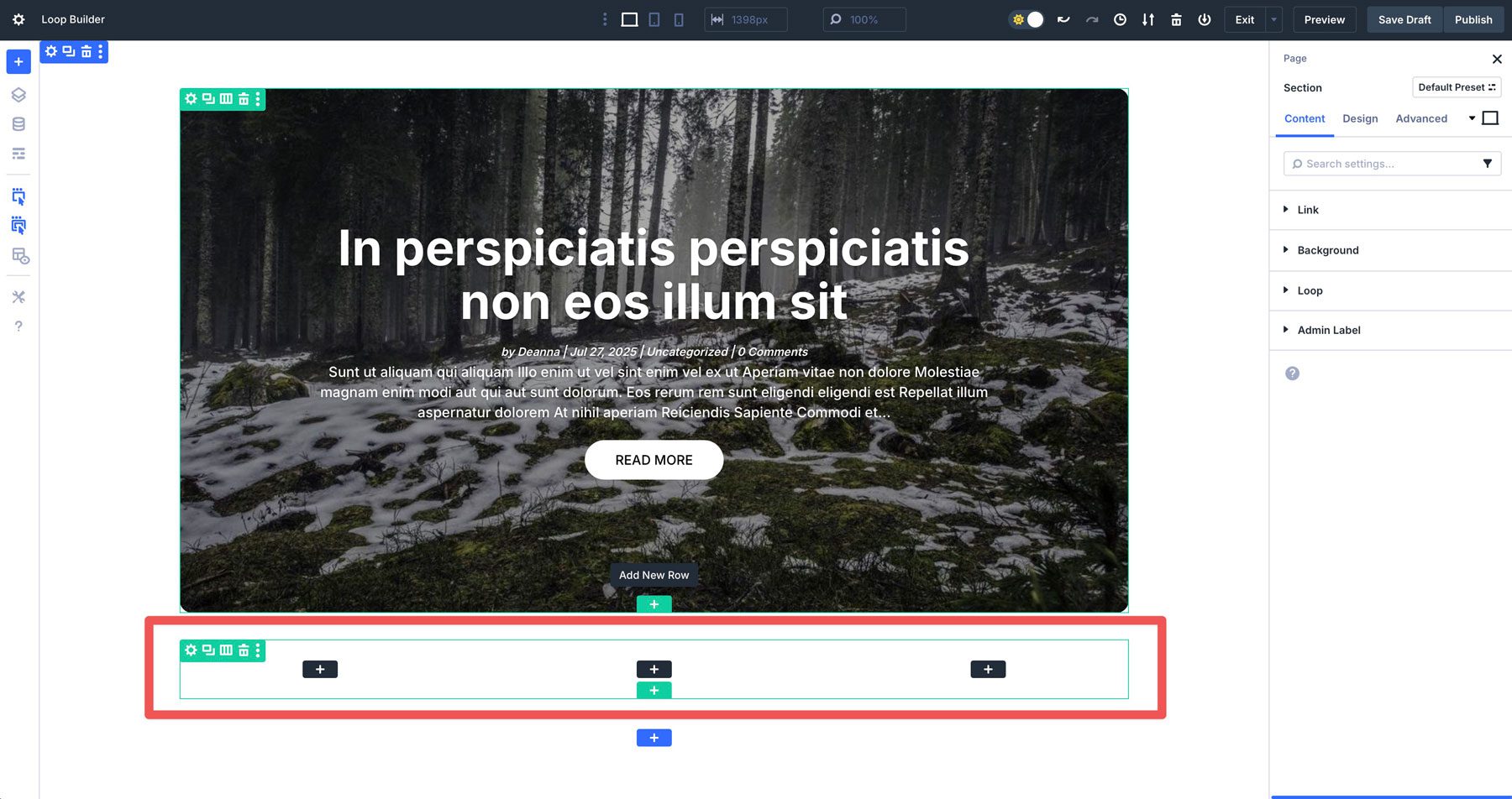 Divi 5 Builder pętli
