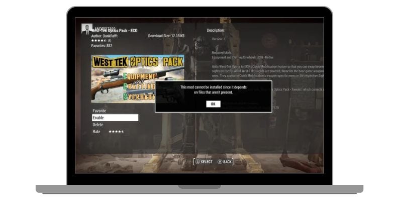 إصلاح Fallout 4 Eco Redux لا يعمل