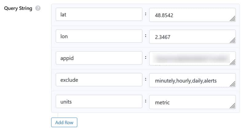 معلمات API في wpgetapi