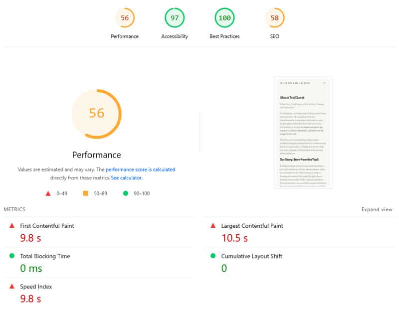 نتائج خط الأساس اختبار سرعة API